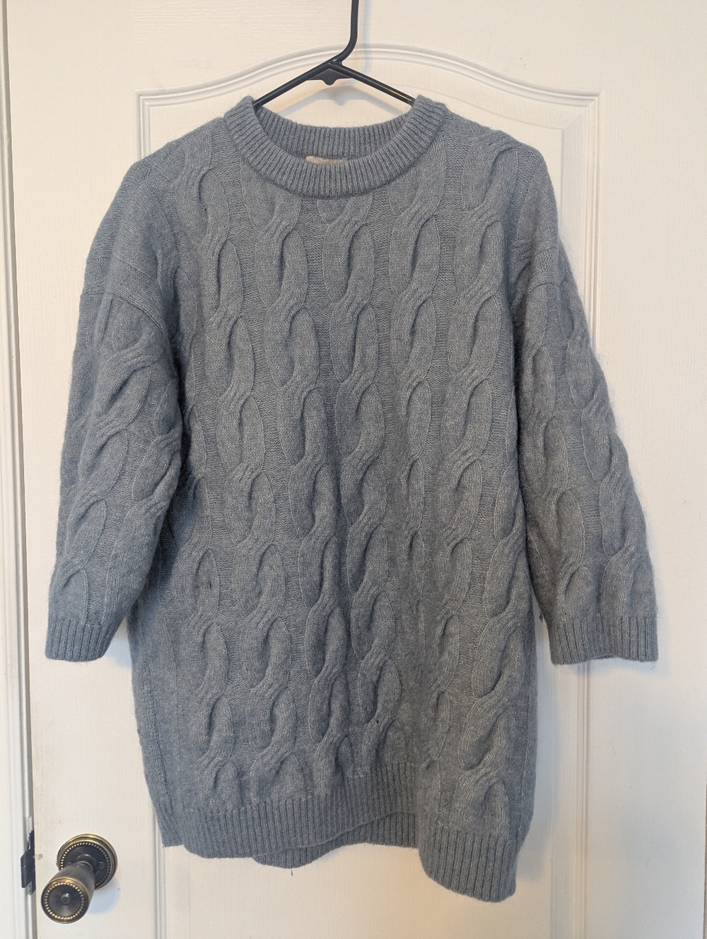 H&M Cable-Knit Crewneck Sweater - BLUE